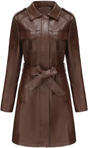 Women's Faux Leather Jackets, Zip up Moto Biker Coat, Short PU Motorcycle Outwear