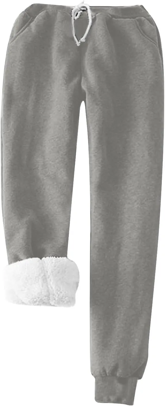 Women's Fleece Lounge Set Long Sleeve Sherpa Lined Pullover Tops and Plush Pants 2 Piece Outfits Warm Pajamas Sets