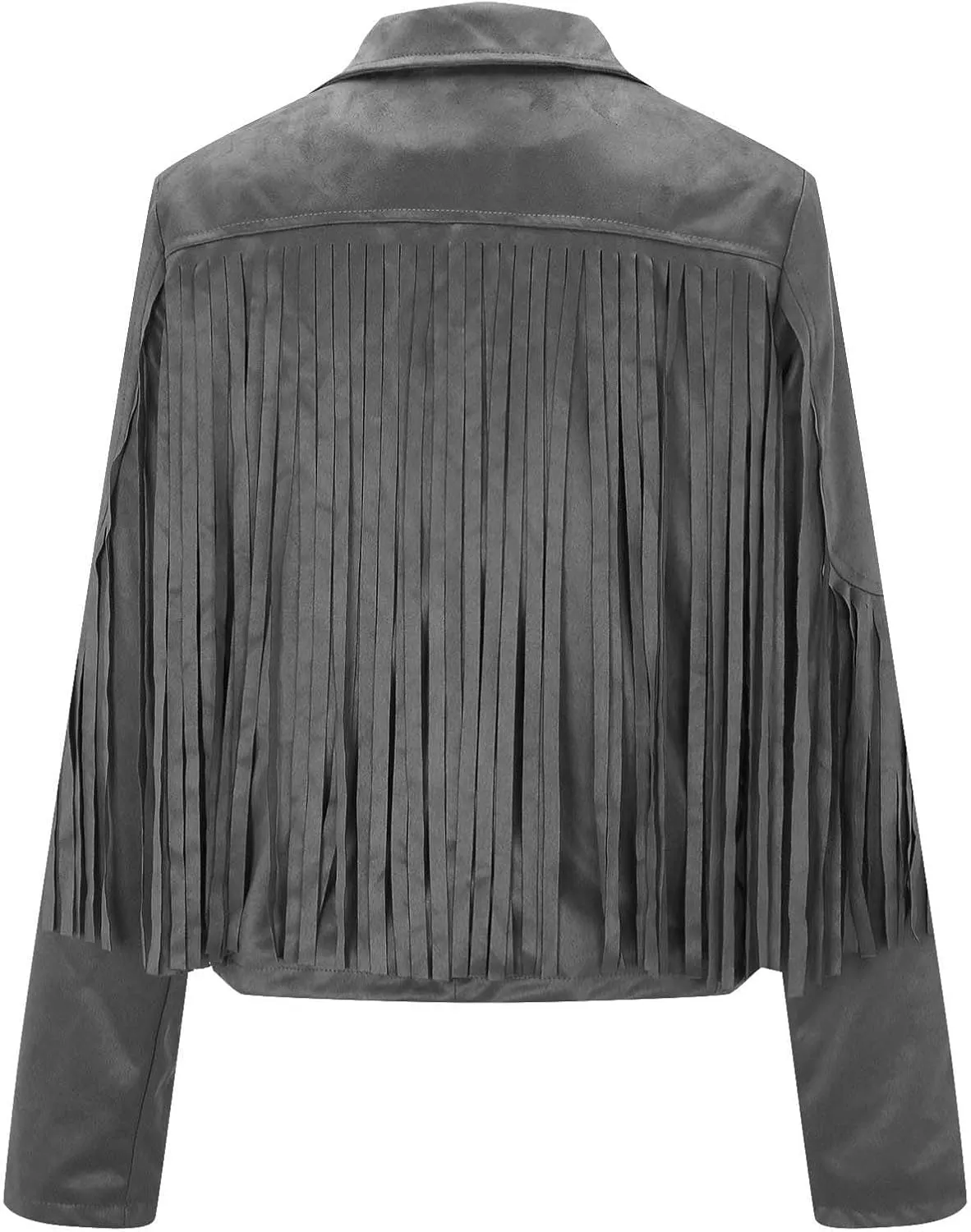 Women's Fringe Jackets Suede Tassel Jacket Crop Moto Biker Jackets Open Front Tassel Coat Western Cowgitl Outfits