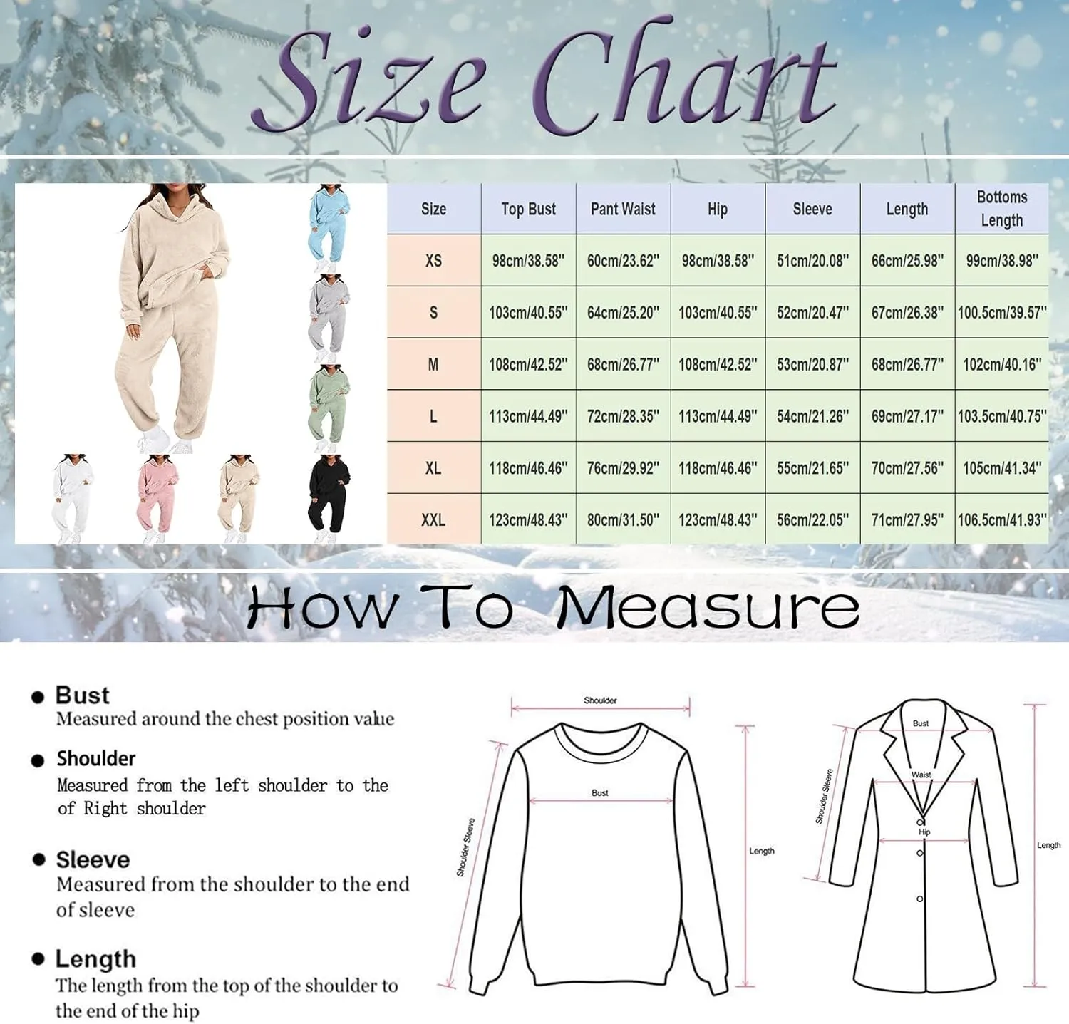 Women's Fuzzy Fleece Sweatsuits Winter Fluffy Loungewear Sleepwear Casual Hoodies and Pants Lounge Pajamas Sets