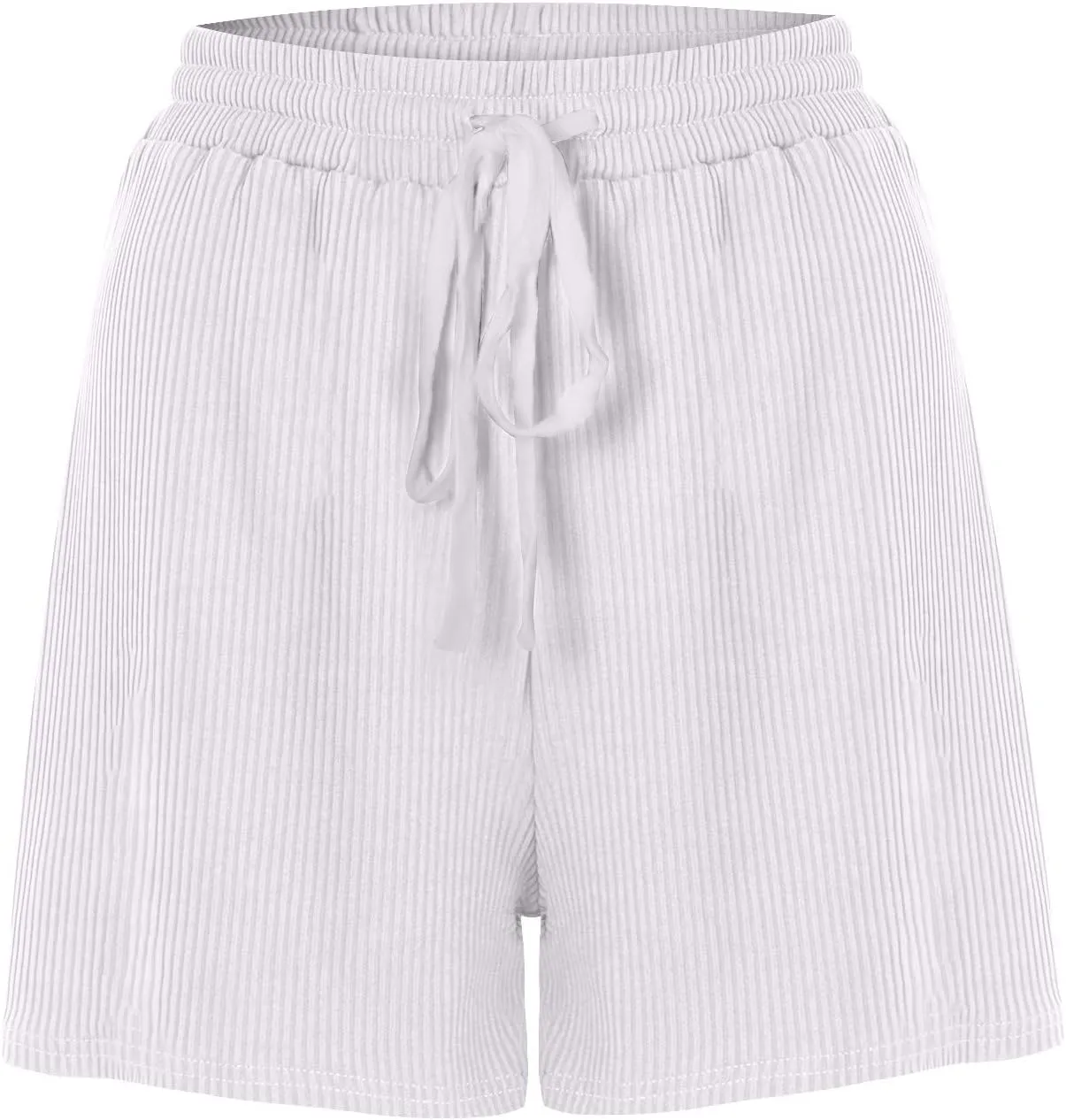 Womens Knit Shorts with Elastic Waisted Drawstring Wide Leg Shorts Casual Loose Fit Baggy Comfortable Summer Shorts