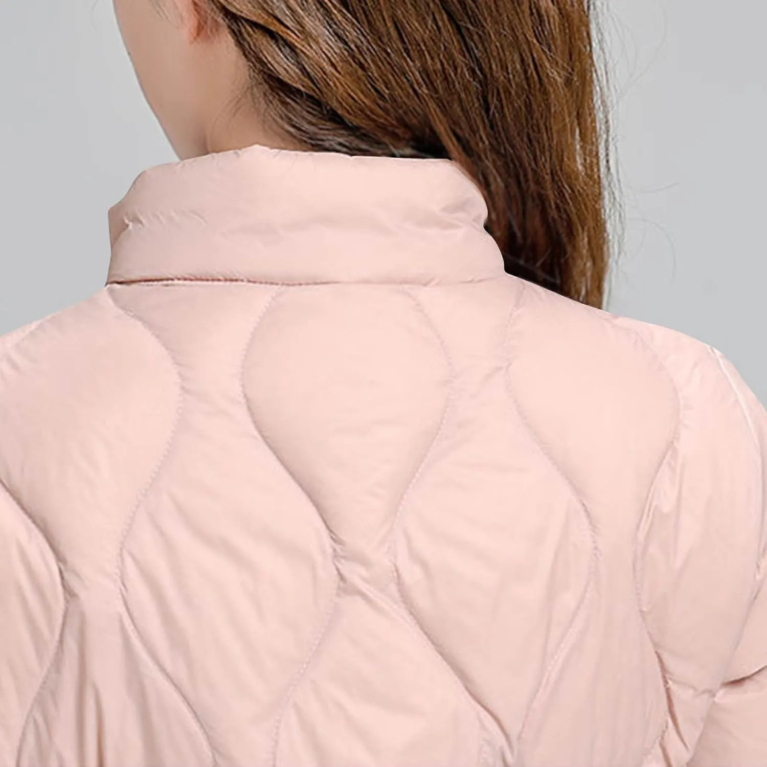 Women's Lightweight Quilted Jacket Casual Packable Open Front Down Puffer Jackets Zip Up Winter Coat Outwear Cardigan