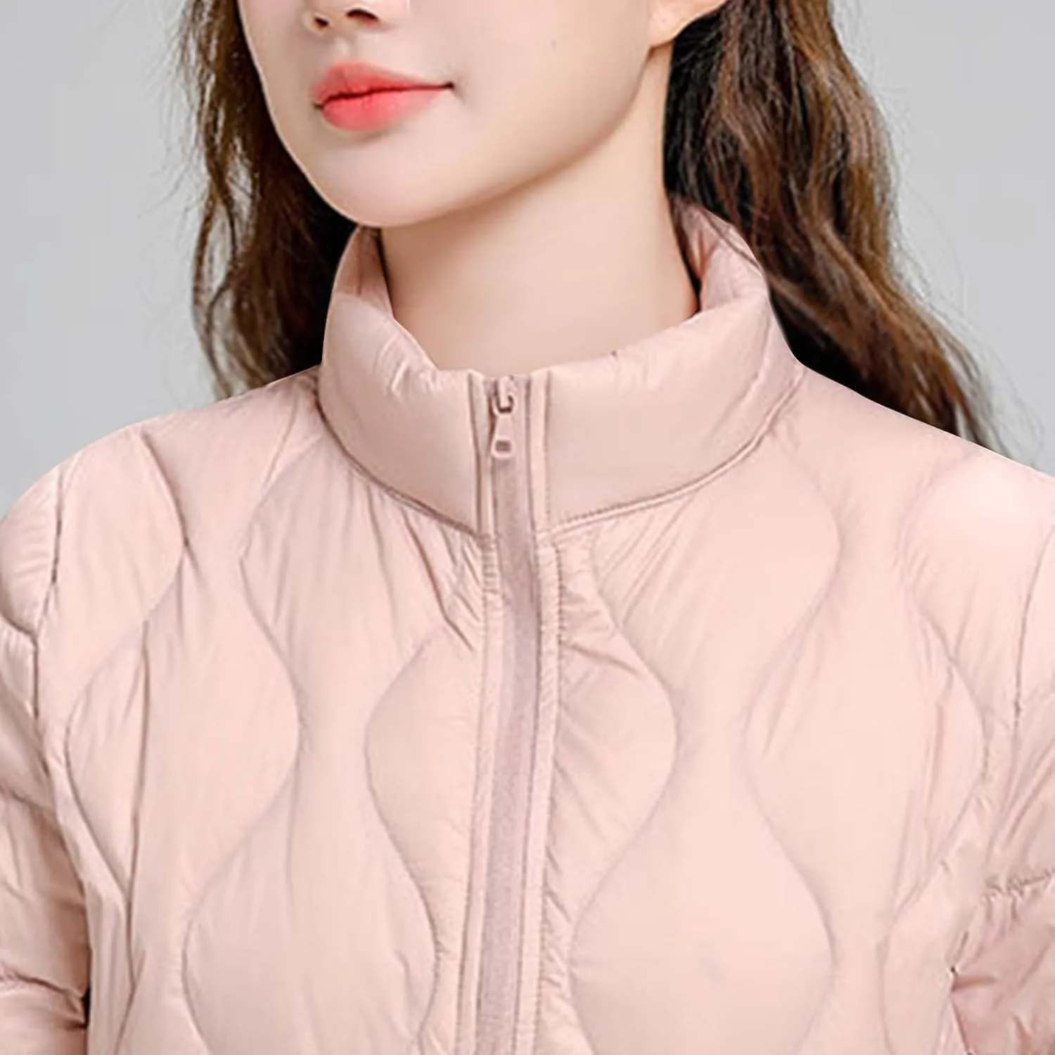 Women's Lightweight Quilted Jacket Casual Packable Open Front Down Puffer Jackets Zip Up Winter Coat Outwear Cardigan