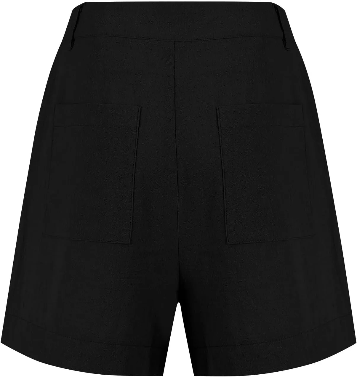 Womens Linen Shorts Casual Summer Lounge Shorts Lightweight Wide Leg Shorts with Pockets High Waisted Bermuda Shorts
