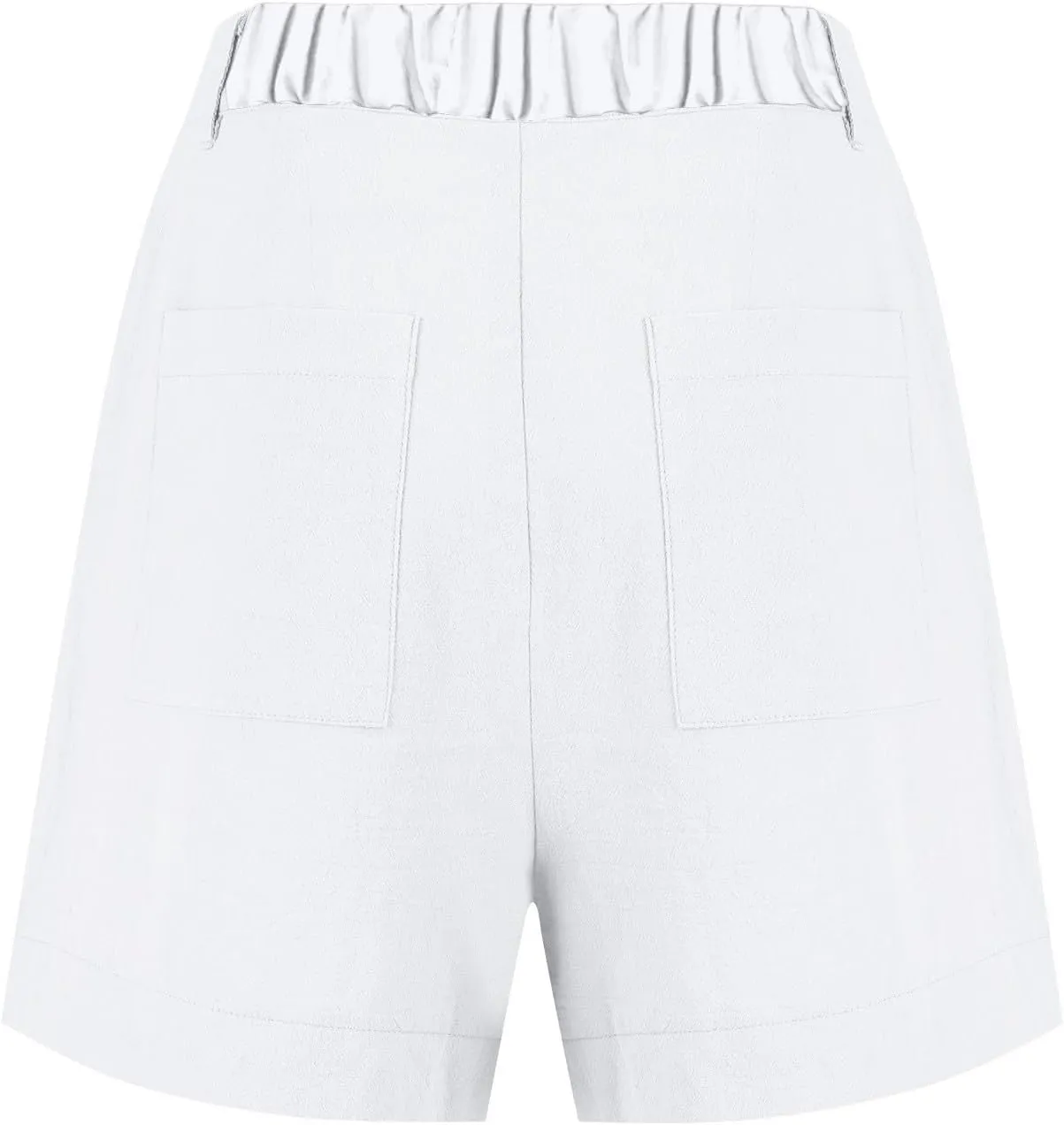 Womens Linen Shorts Summer Business Casual Button High Waisted Shorts Baggy Wide Leg Lounge Chino Shorts with Pockets