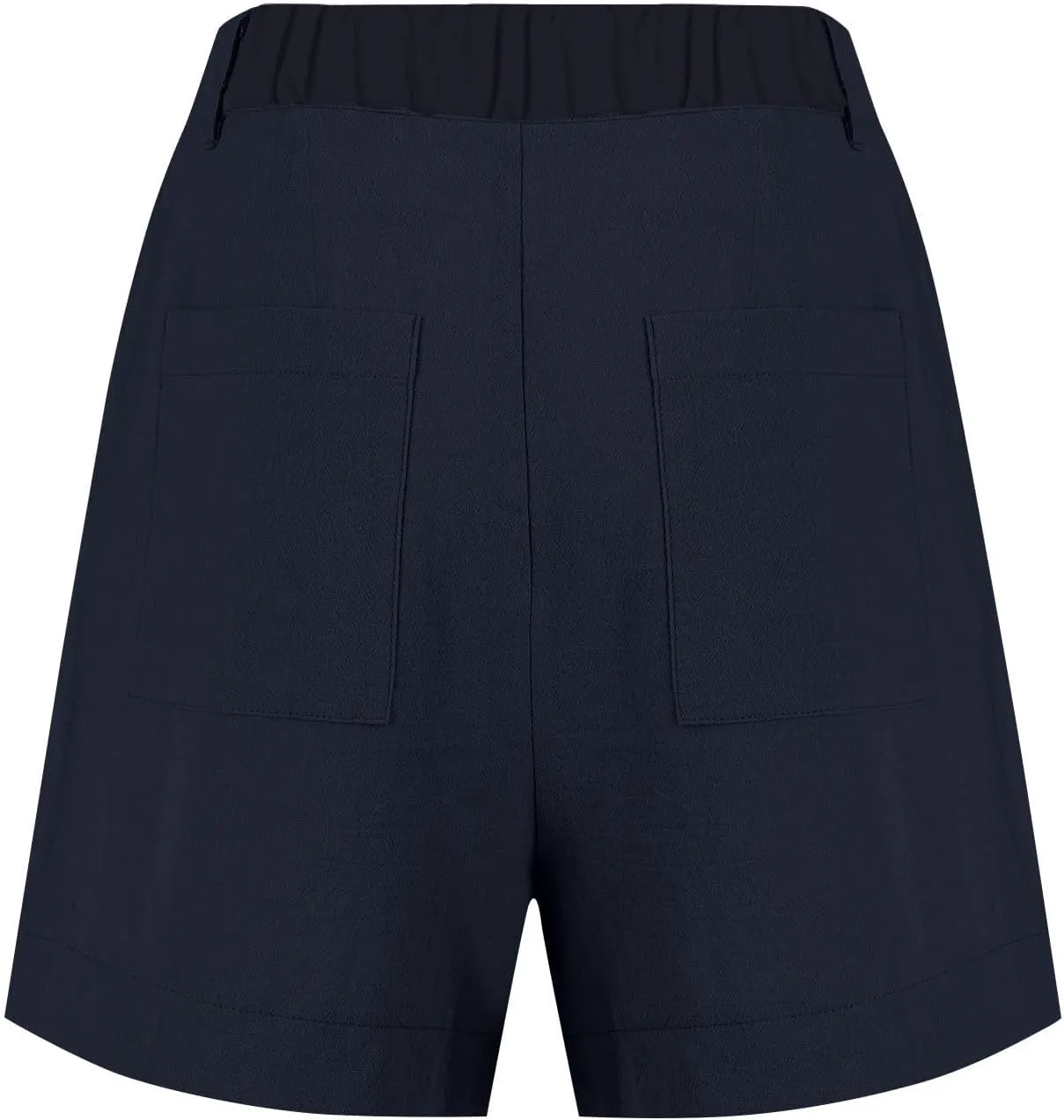 Womens Linen Shorts Summer Business Casual Button High Waisted Shorts Baggy Wide Leg Lounge Chino Shorts with Pockets