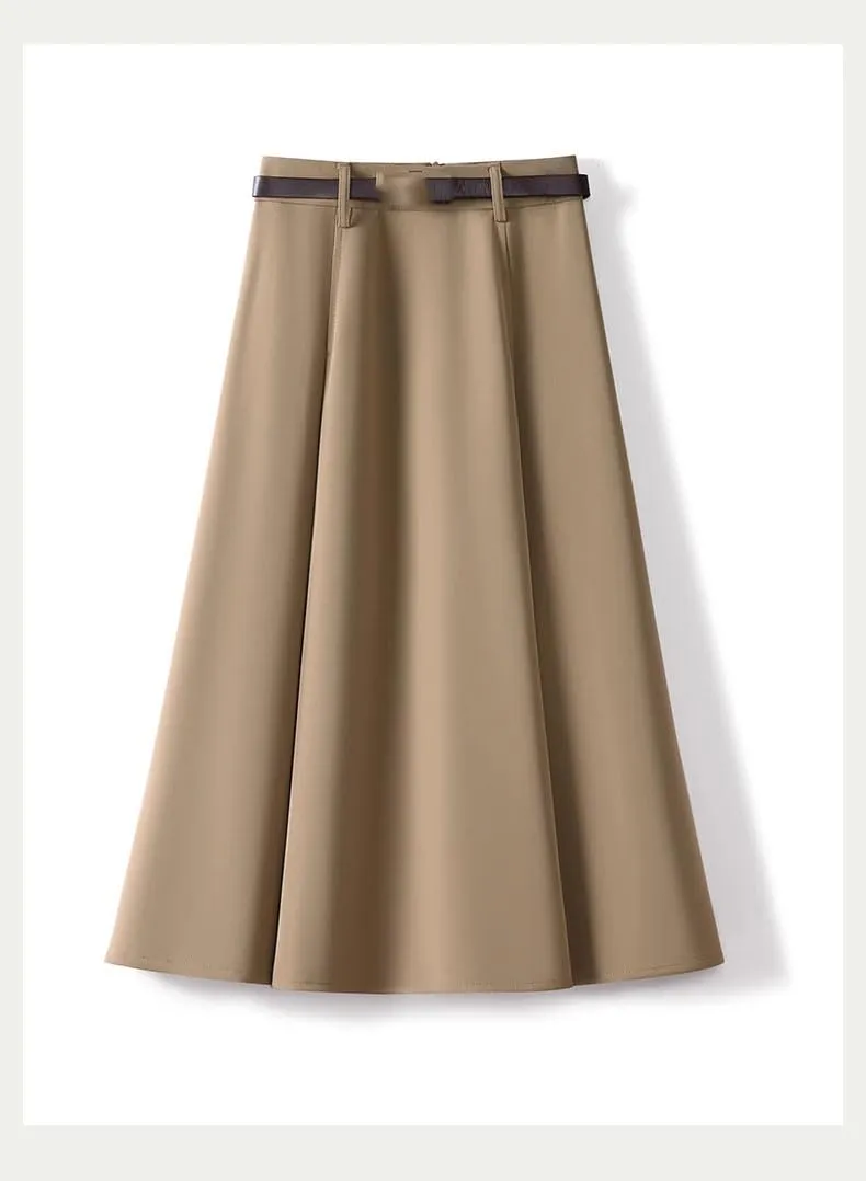 Women's Long Skirt Suit Summer Thin High-Waist Mid-Length A Line Skirts for Women