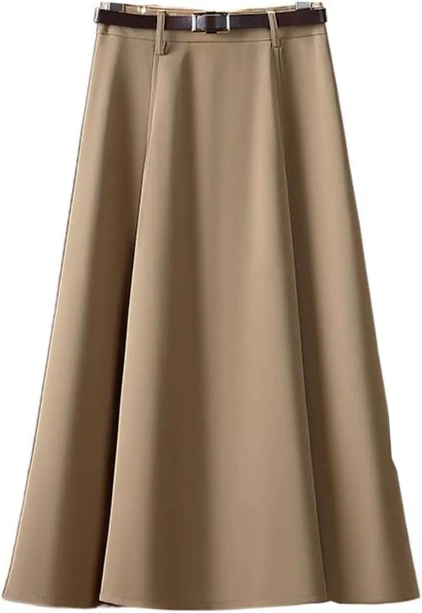 Women's Long Skirt Suit Summer Thin High-Waist Mid-Length A Line Skirts for Women