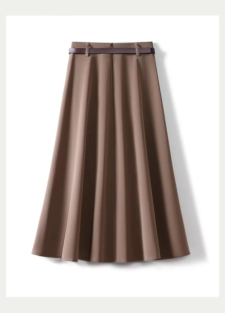 Women's Long Skirt Suit Summer Thin High-Waist Mid-Length A Line Skirts for Women
