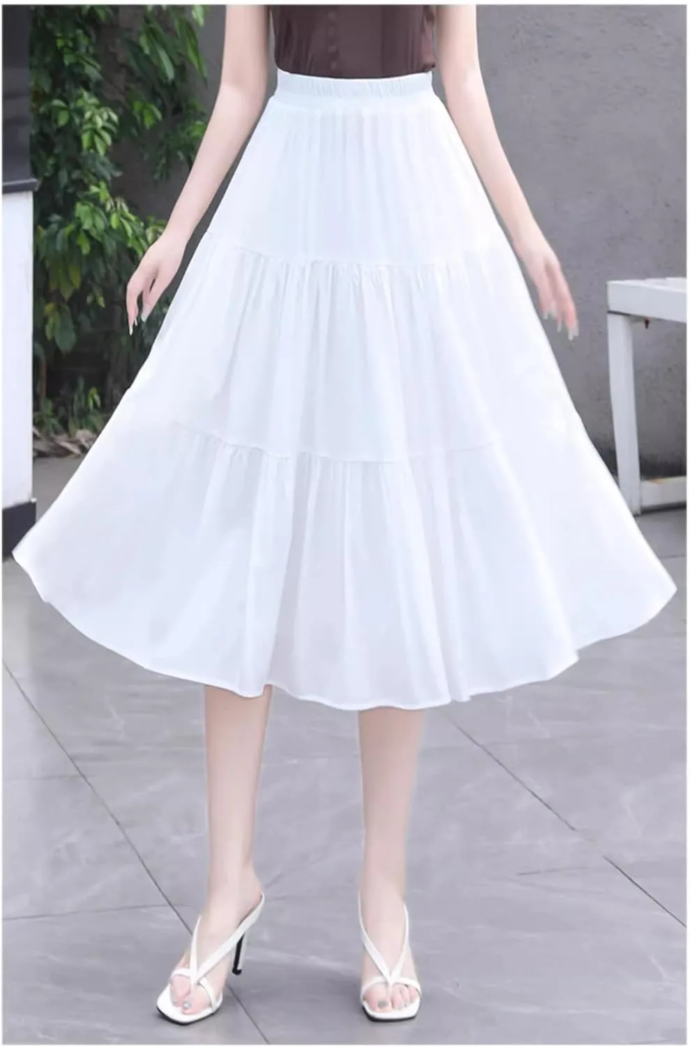 Women's Long Skirt Summer High-Waist Casual Mid-Length A Line Skirts for Women