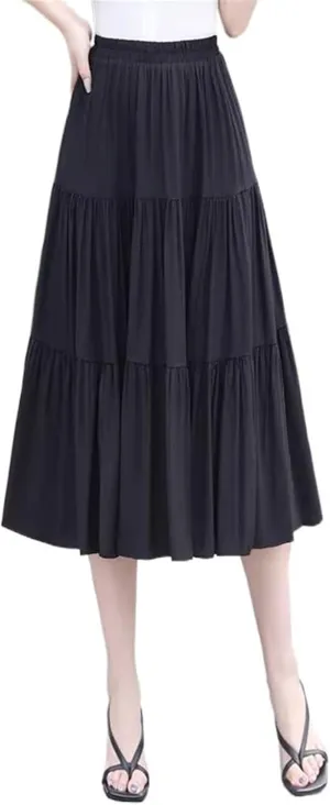 Women's Long Skirt Summer High-Waist Casual Mid-Length A Line Skirts for Women