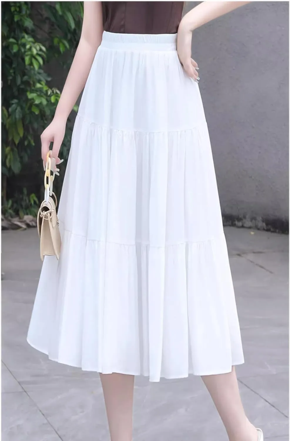 Women's Long Skirt Summer High-Waist Casual Mid-Length A Line Skirts for Women
