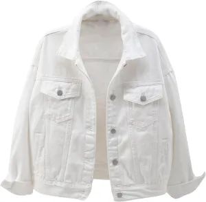 Womens Long Sleeve Denim Jackets Button Down Cropped Trucker Jean Jackets Coats Fashion Y2k Outerwear Fall Outfits