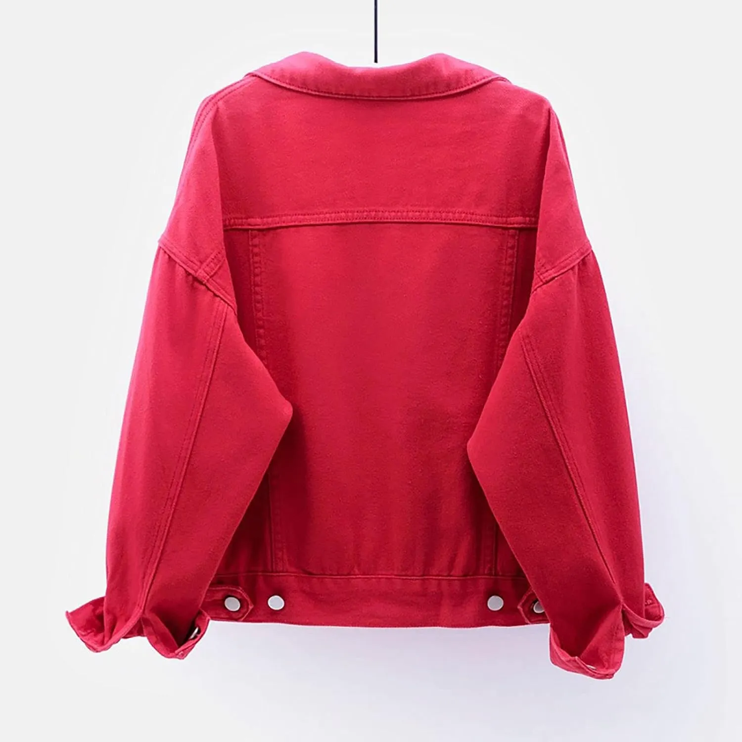 Womens Long Sleeve Denim Jackets Button Down Cropped Trucker Jean Jackets Coats Fashion Y2k Outerwear Fall Outfits