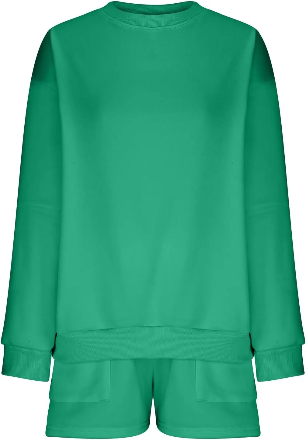 Womens Lounge Sets 2 Piece Outfits Oversized Long Sleeve Hoodies Sweatsuit Casual Sweat Shorts Matching Tracksuit