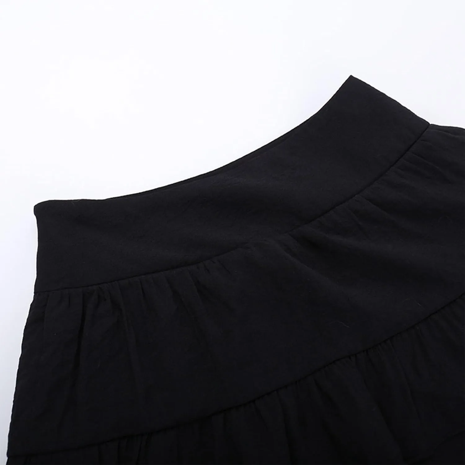 Womens Maxi Skirts High Waisted Solid Color Swing Skirt Dark Style Irregular Skirt Trendy Long Skirts with Pockets
