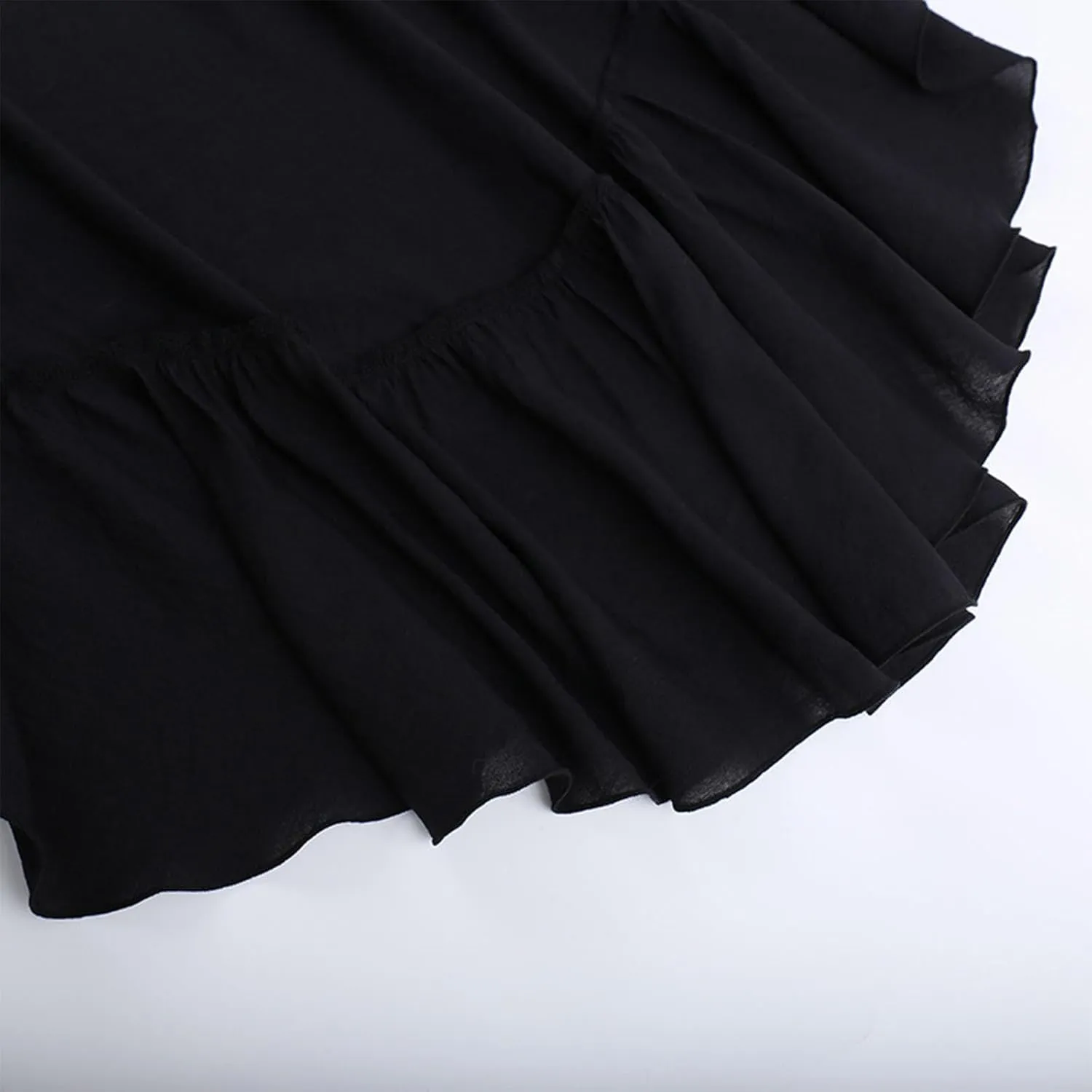 Womens Maxi Skirts High Waisted Solid Color Swing Skirt Dark Style Irregular Skirt Trendy Long Skirts with Pockets
