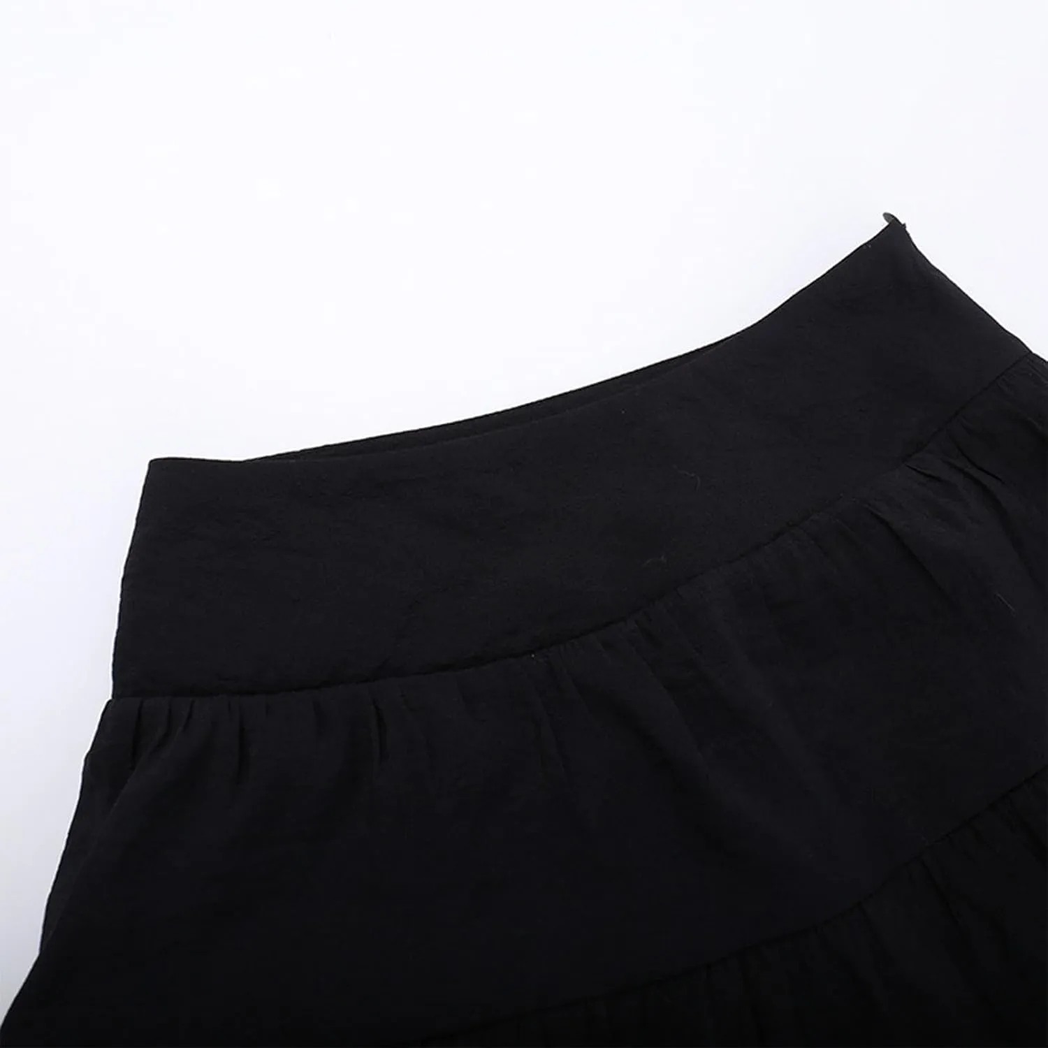Womens Maxi Skirts High Waisted Solid Color Swing Skirt Dark Style Irregular Skirt Trendy Long Skirts with Pockets