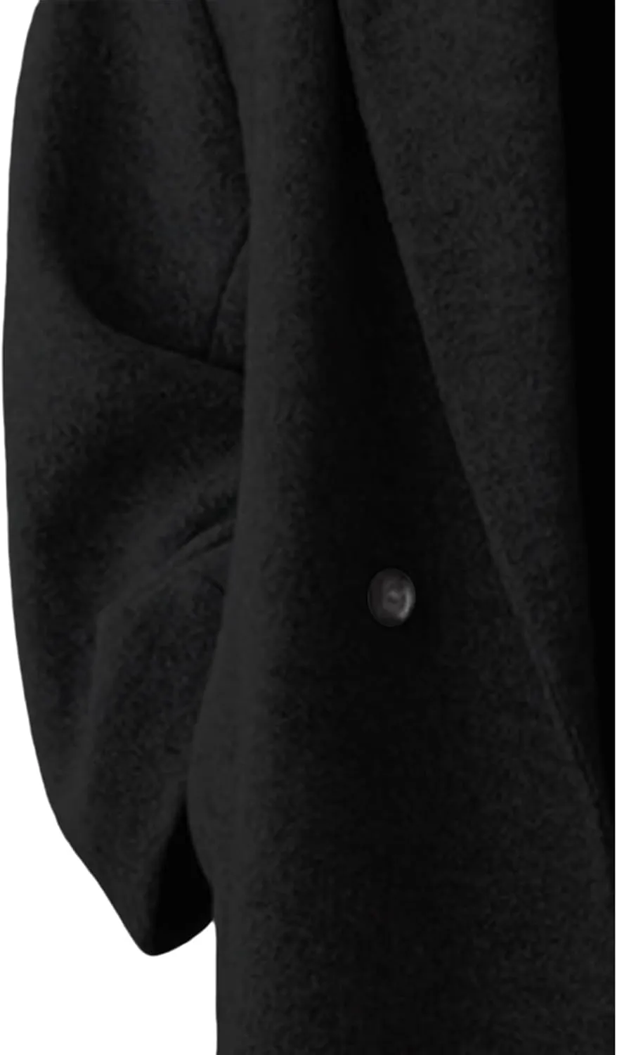Women's Oversized Wool Blend Coat Lightweight Notched Collar Button Down Lapel Long Trench Coat Business Pea Coat
