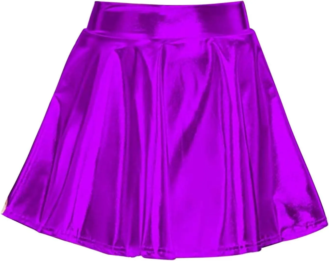 Womens Pleated Glitter Skirts Shiny Mini Summer Trendy High Waisted Flared Cute Women's Skirts Casual Spring