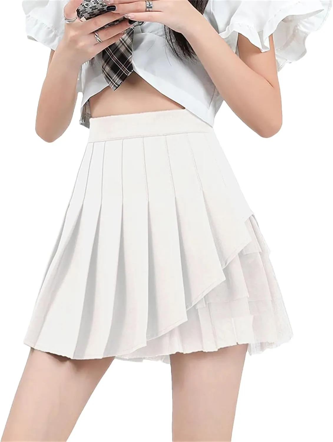 Women's Pleated Mini Skirts Summer High Waisted Holiday Mesh Athletic Golf Skort Skirts