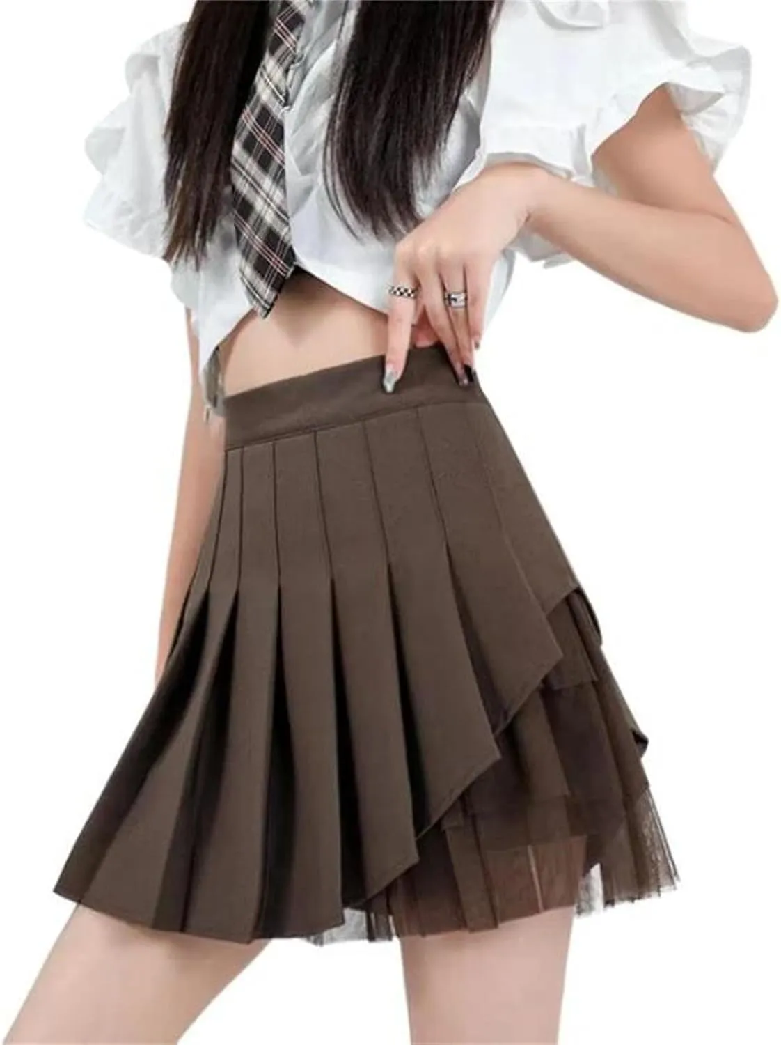 Women's Pleated Mini Skirts Summer High Waisted Holiday Mesh Athletic Golf Skort Skirts