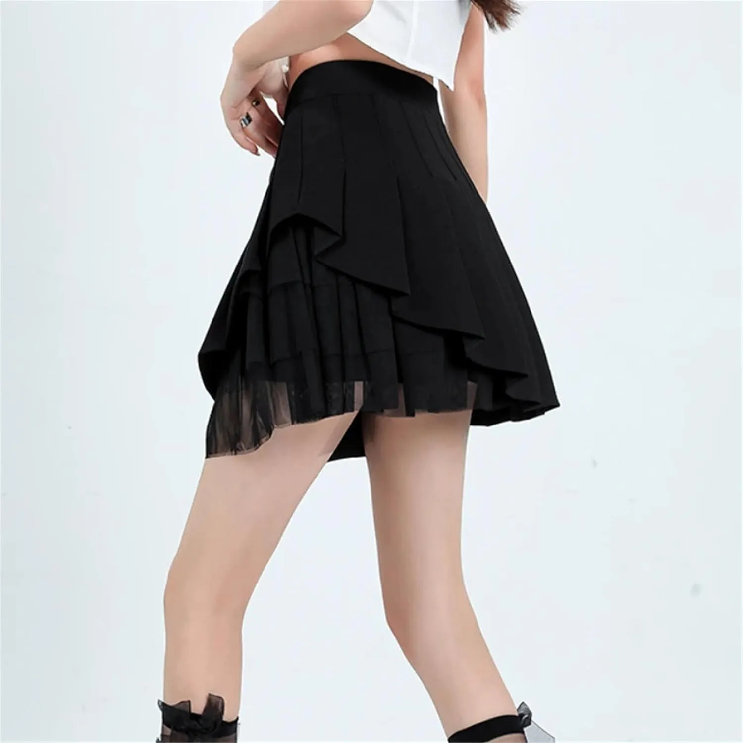 Women's Pleated Mini Skirts Summer High Waisted Holiday Mesh Athletic Golf Skort Skirts