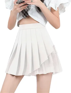 Women's Pleated Mini Skirts Summer High Waisted Holiday Mesh Athletic Golf Skort Skirts
