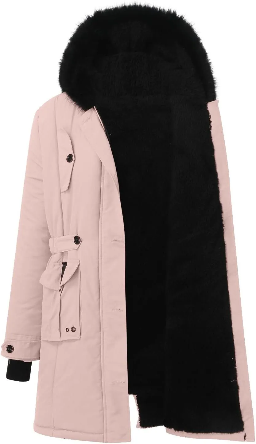 Womens Puffer Parka Jacket Coat Lapel Collar Long Sleeve Jacket Vintage Thicken Coat Jacket Womens Lightweight Down