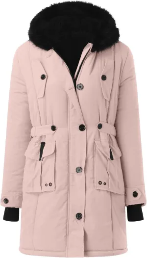 Womens Puffer Parka Jacket Coat Lapel Collar Long Sleeve Jacket Vintage Thicken Coat Jacket Womens Lightweight Down