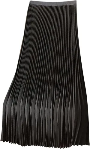 Womens Satin Flowy Swing Skirt Casual Plus Size Silk Pleated Long Skirts Comfy High Waist Pleated Maxi Skirt