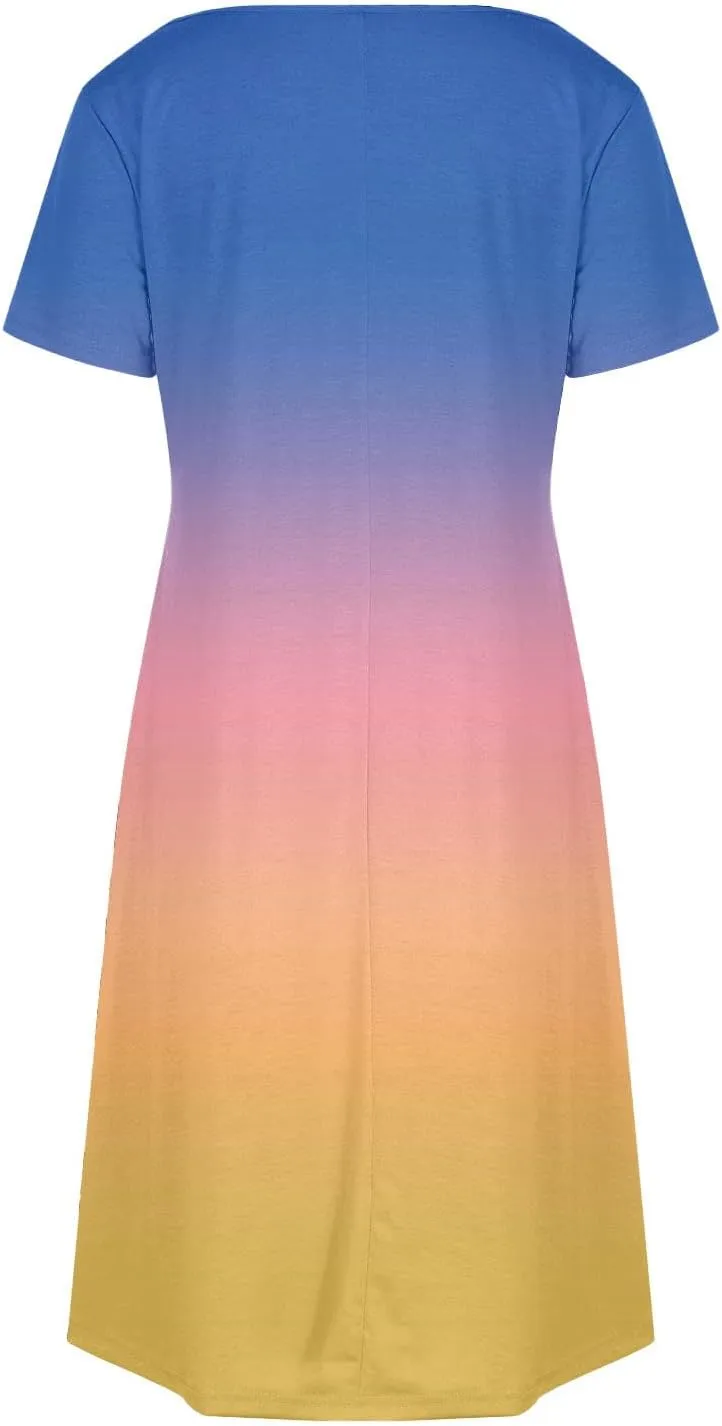 Women's Short Sleeve V-Neck Summer Dresses 2025 Floral Printed Short Party Dress 2025