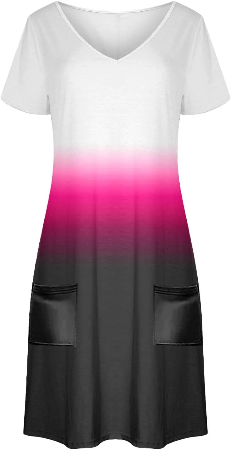 Women's Short Sleeve V-Neck Summer Dresses 2025 Floral Printed Short Party Dress 2025