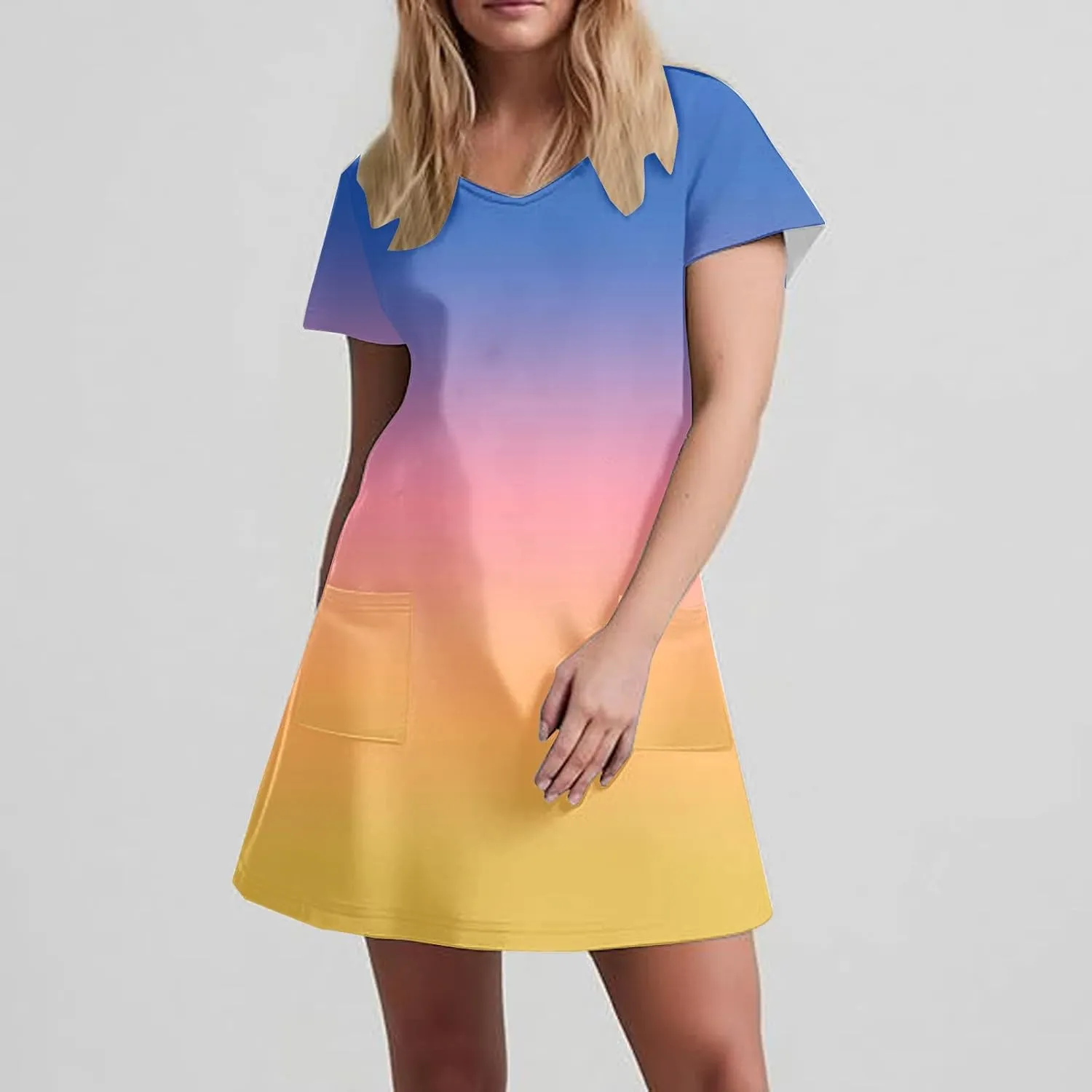 Women's Short Sleeve V-Neck Summer Dresses 2025 Floral Printed Short Party Dress 2025