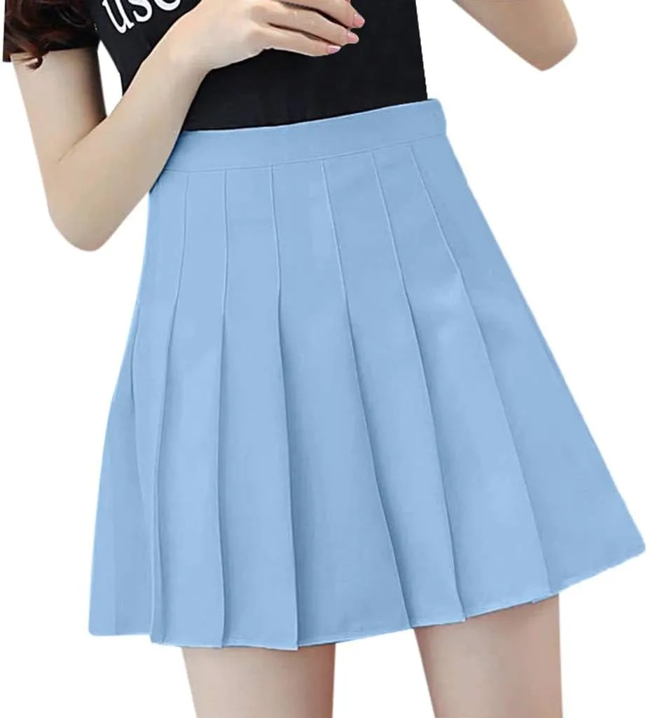 Women's Skirts Casual Tennis Pleated Skirt High Waist Fashion Skirt Tennis Slim Mini Skirts Lightweight Athletic