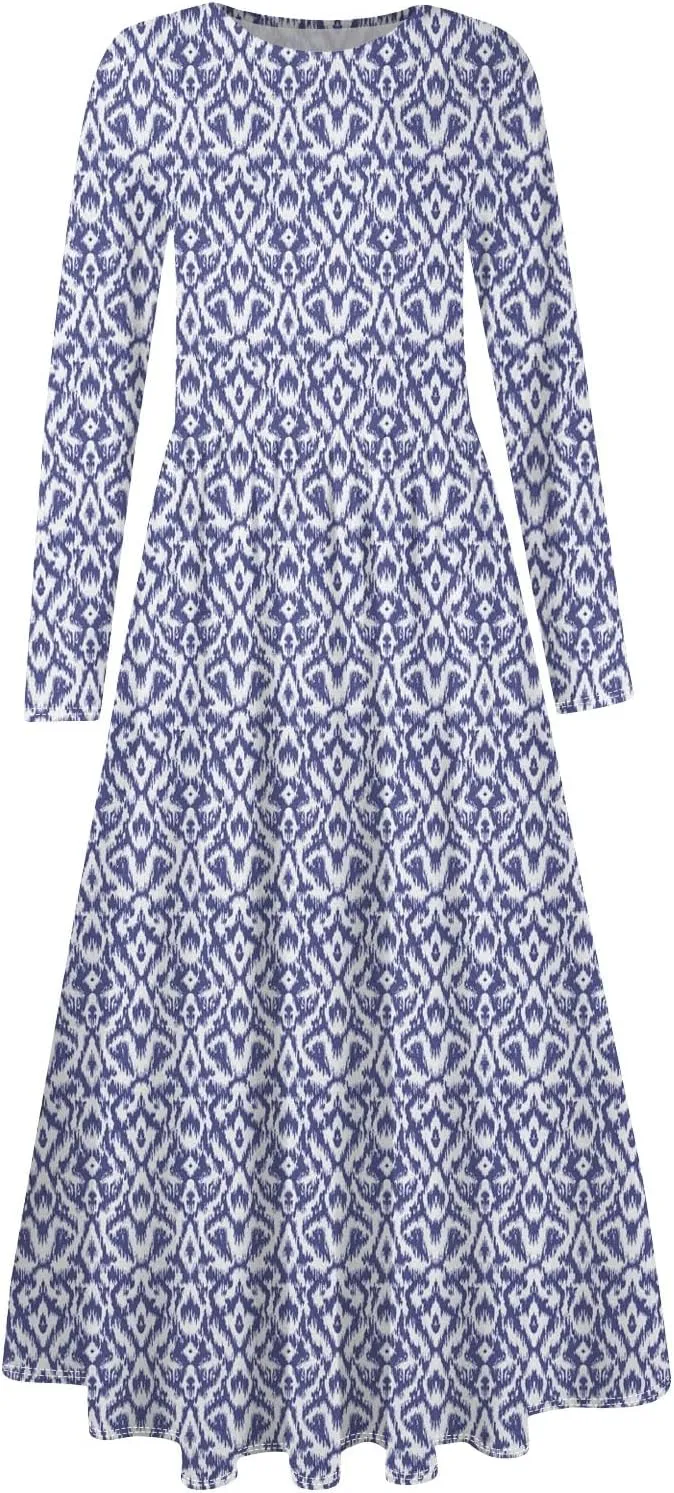 Womens Spring Dresses 2025 Long Sleeve V Neck Midi Work Flowy Boho Summer Swing Fitted Dress