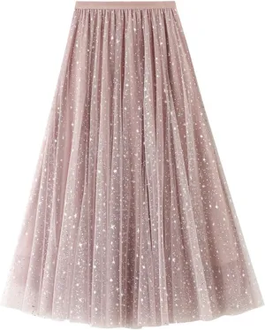 Women's Summer Elastic Waist Bohemian Print Beach Outfits High Waist Casual Maxi Skirt A-Line Tiered Long Skirt
