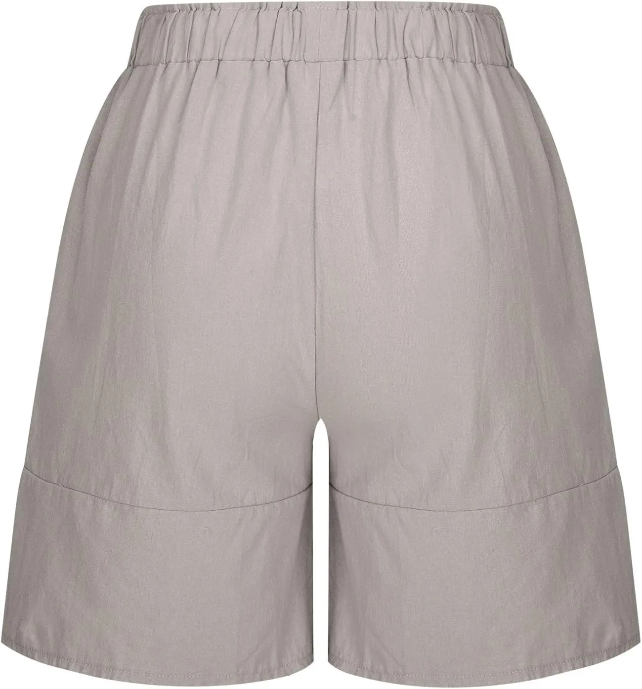 Womens Summer Shorts High Waisted Casual Drawstring Knee Length Shorts Fashion Solid Loose Pockets Vacation Pants