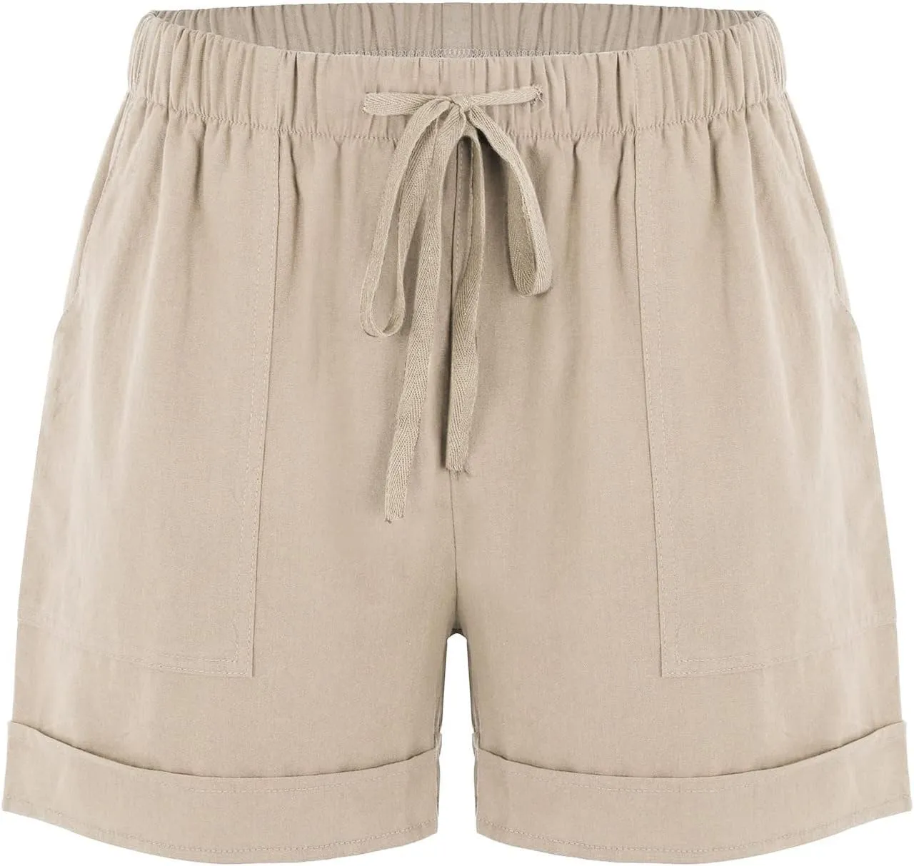 Womens Sweat Shorts Casual Comfy High Waisted Lounge Shorts Drawstring Cotton Shorts with Pockets