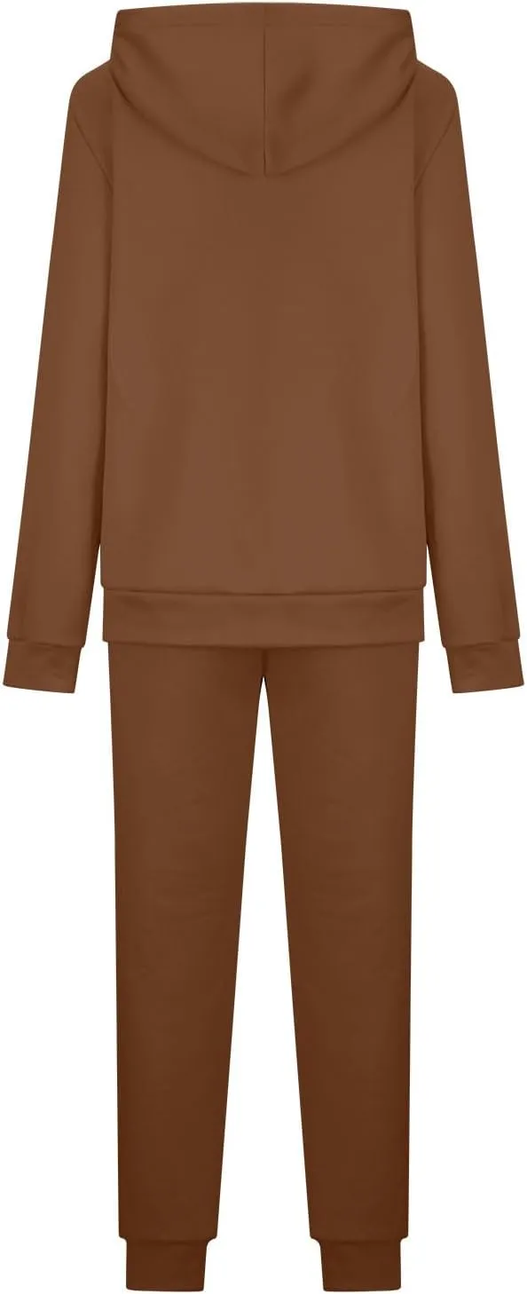 Womens Sweatsuits 2 Piece Set Winter Fleece Sherpa Lined Hoodie Sweatshirt and Long Pants Tracksuit Casual Warm Sets