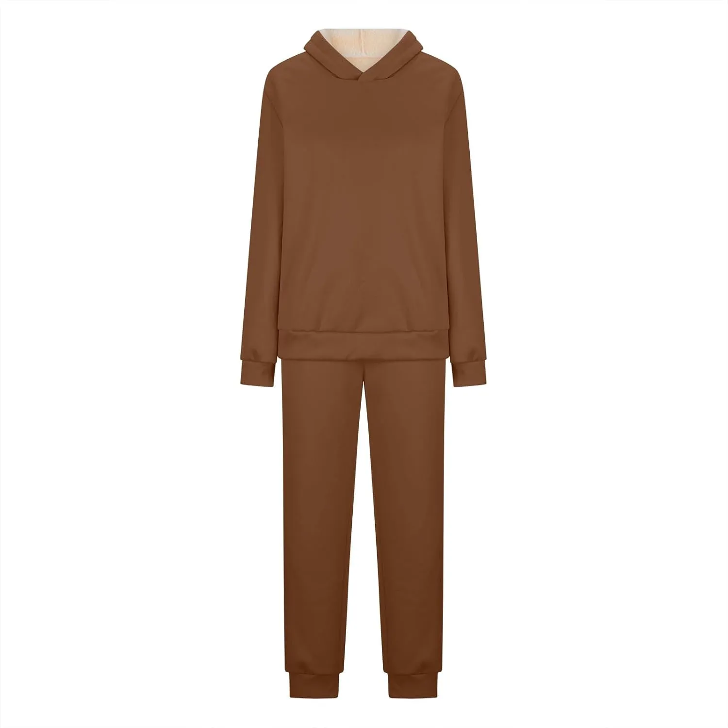 Womens Sweatsuits 2 Piece Set Winter Fleece Sherpa Lined Hoodie Sweatshirt and Long Pants Tracksuit Casual Warm Sets
