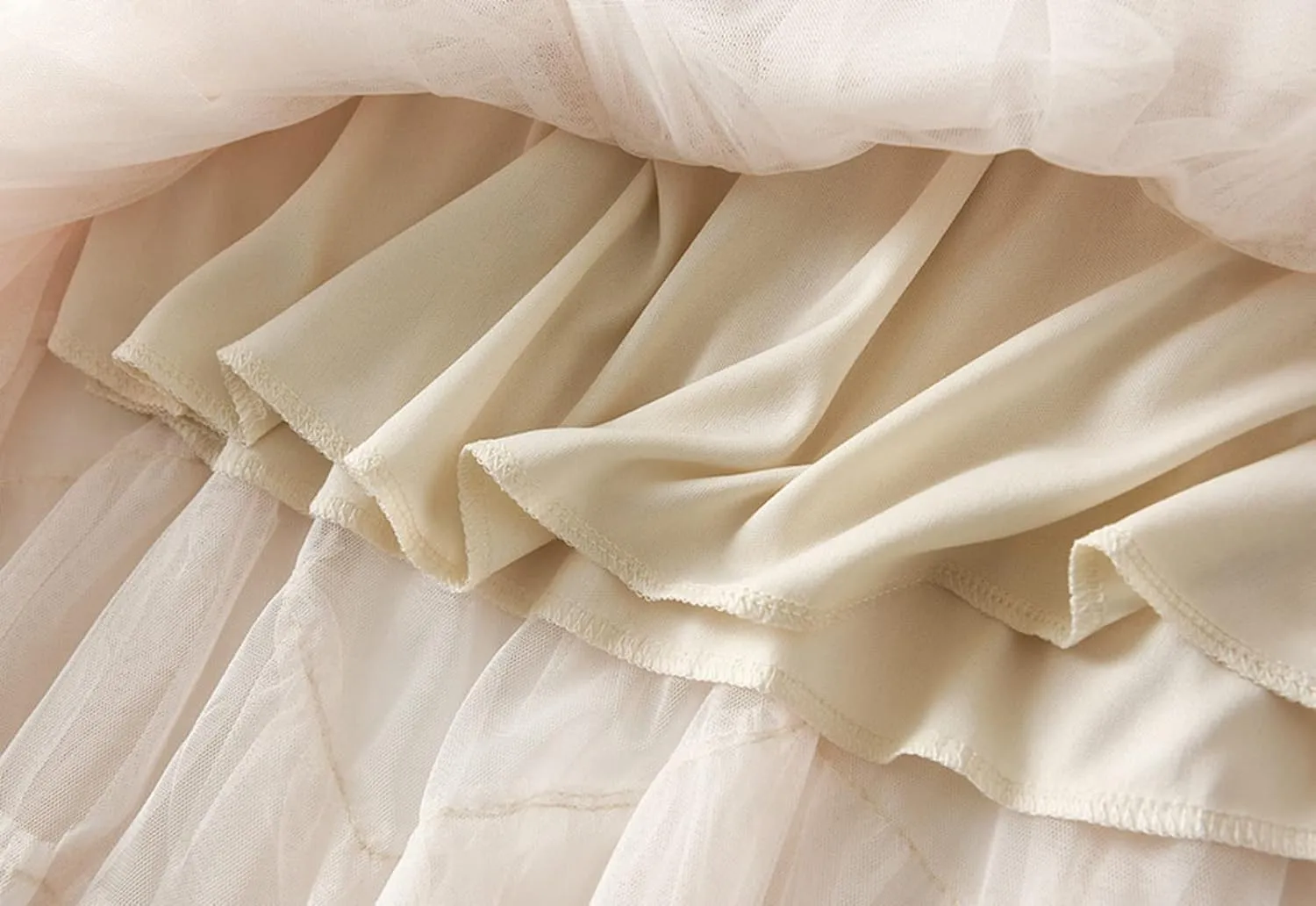 Women's Tulle Tutu Skirts Tiered Skirt Petticoat Elasticated Waist Pleated A Line Ruffles Skirts