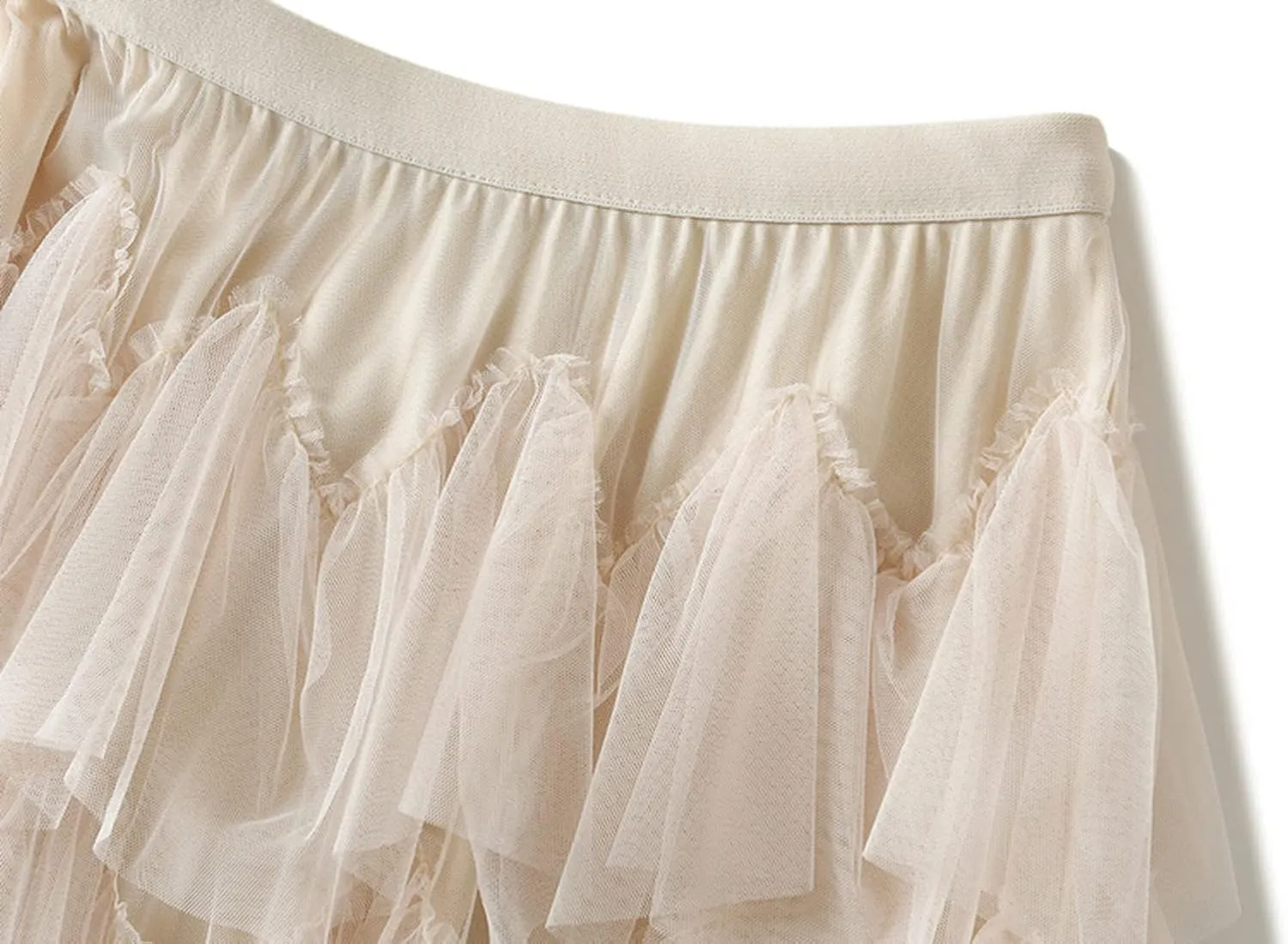 Women's Tulle Tutu Skirts Tiered Skirt Petticoat Elasticated Waist Pleated A Line Ruffles Skirts