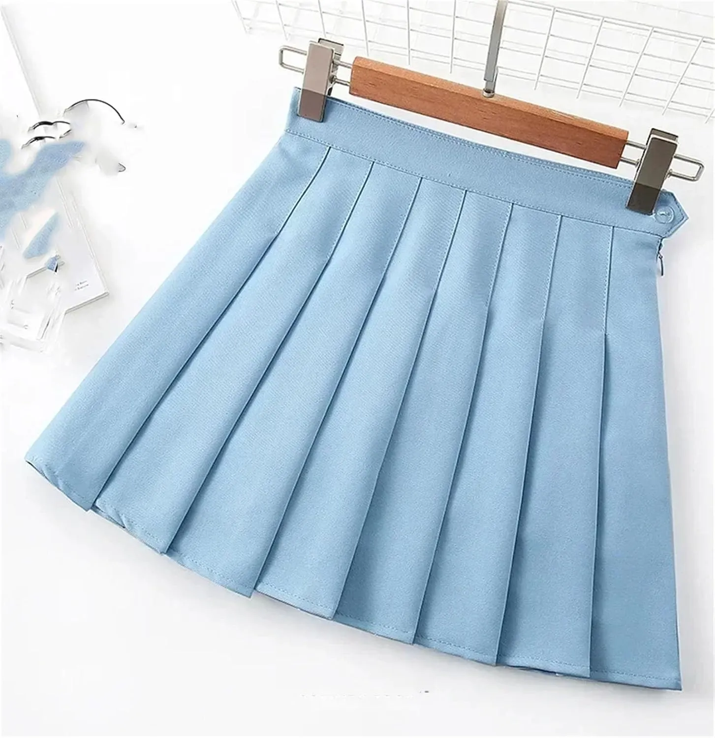 Women's Vintage Pleated Mini Skirts Korean High Waist Summer A Line Skirts
