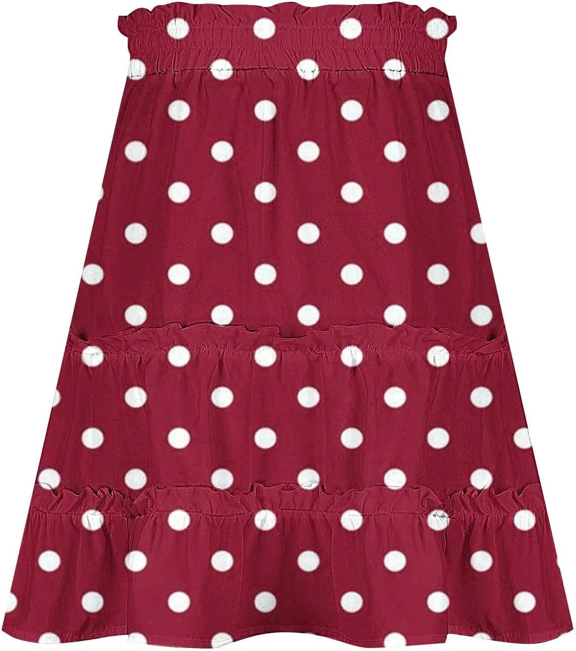 Women's Vintage Polka Dots Mini Skirts Tiered A Line Flowy Short Skirt