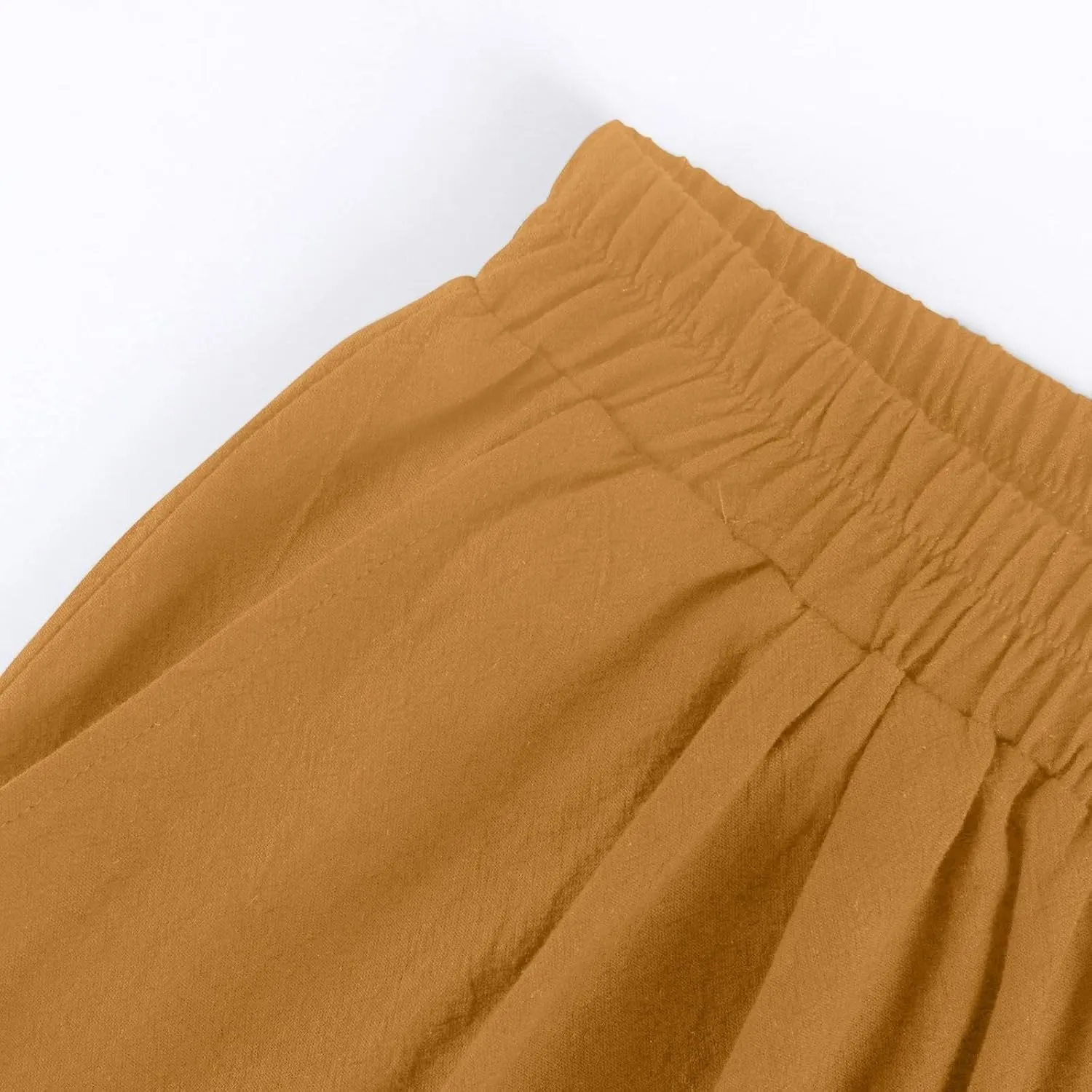 Womens Wide Leg Cotton Linen Shorts Comfy Bermuda Shorts Summer Casual Short Pants Loose Knee Length Shorts