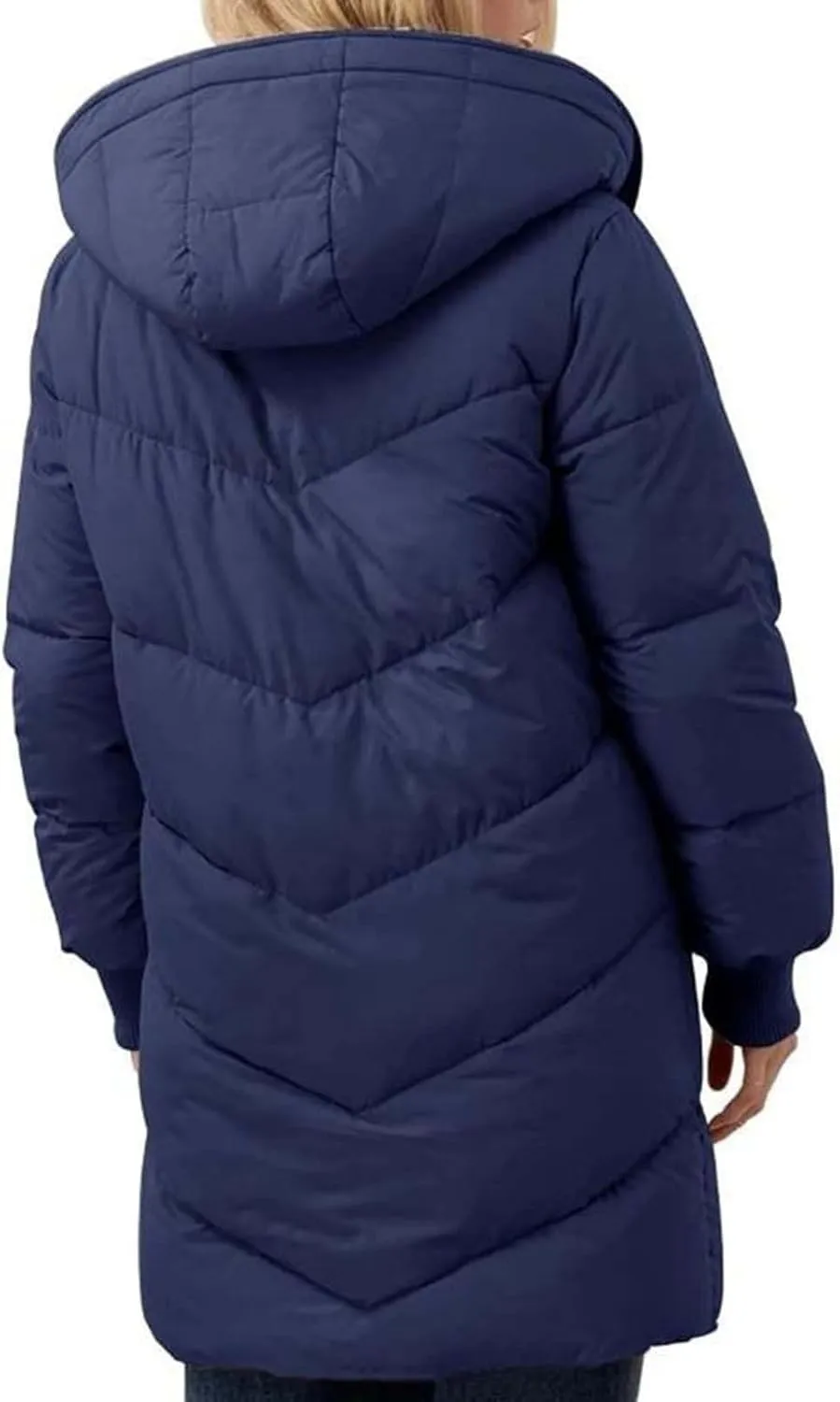 Womens Winter Coat Jacket Fleece Lined Long Sleeve Outwear Full Zipper Solid Coat Winter Warm Down Jacket with