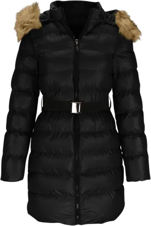 Women's Winter Coat Thicken Puffer Jacket Outerwear Quilted Lightweight Jackets down Coats with Faux Fur Removable Hood