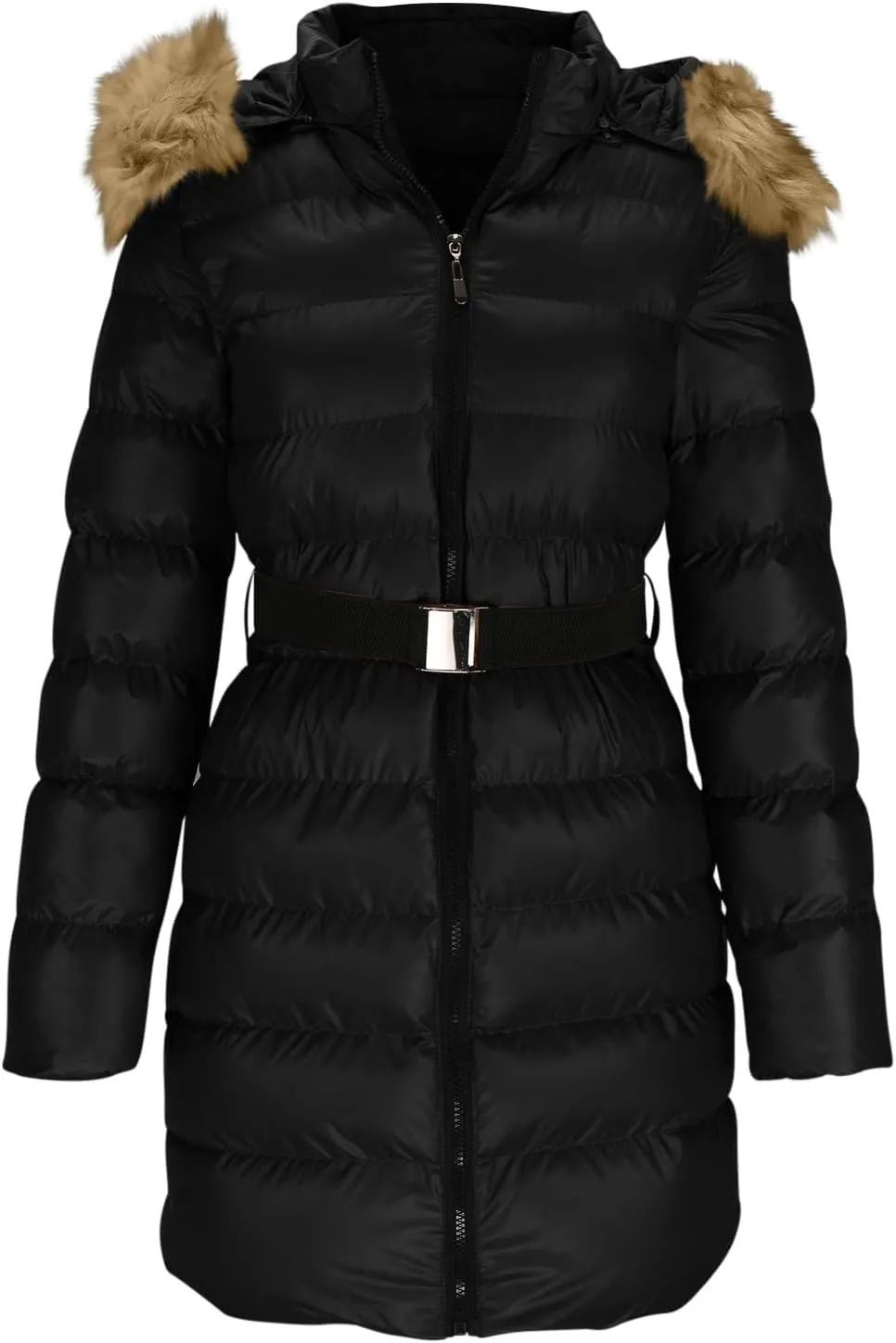 Women's Winter Coat Thicken Puffer Jacket Outerwear Quilted Lightweight Jackets down Coats with Faux Fur Removable Hood
