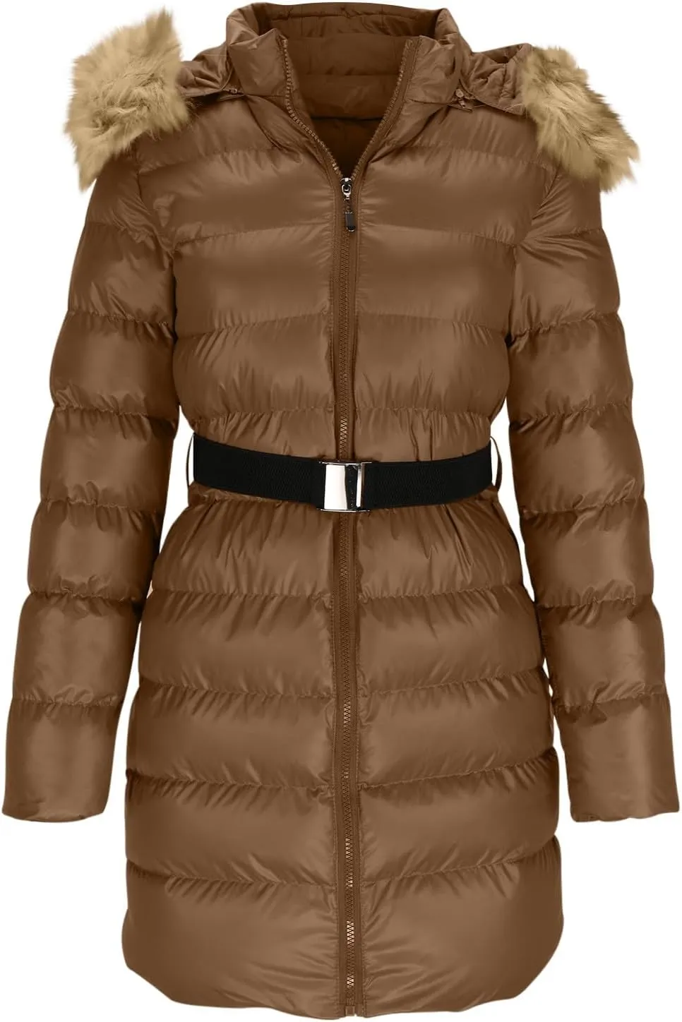 Women's Winter Coat Thicken Puffer Jacket Outerwear Quilted Lightweight Jackets down Coats with Faux Fur Removable Hood